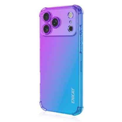 ENKAY Hat-Prince Gradient Airbag TPU Phone Case, For iPhone 18 Pro / 17 Pro, For iPhone 18 Pro Max / 17 Pro Max, For iPhone 17e / 16e, For iPhone 17, For iPhone Air, For iPhone 16 Pro Max, For iPhone 16 Pro, For iPhone 16 Plus, For iPhone 16