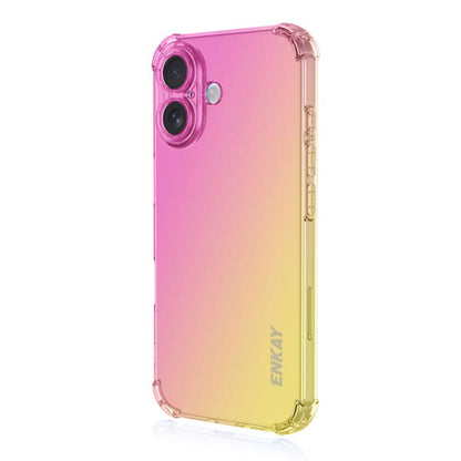 ENKAY Hat-Prince Gradient Airbag TPU Phone Case, For iPhone 18 Pro / 17 Pro, For iPhone 18 Pro Max / 17 Pro Max, For iPhone 17e / 16e, For iPhone 17, For iPhone Air, For iPhone 16 Pro Max, For iPhone 16 Pro, For iPhone 16 Plus, For iPhone 16