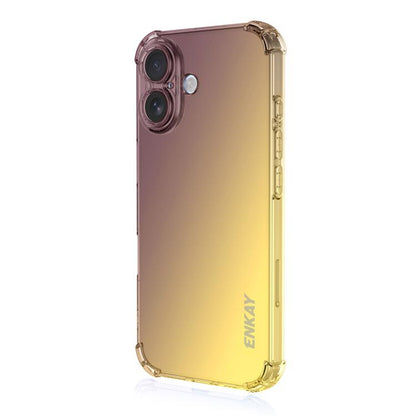 ENKAY Hat-Prince Gradient Airbag TPU Phone Case, For iPhone 18 Pro / 17 Pro, For iPhone 18 Pro Max / 17 Pro Max, For iPhone 17e / 16e, For iPhone 17, For iPhone Air, For iPhone 16 Pro Max, For iPhone 16 Pro, For iPhone 16 Plus, For iPhone 16