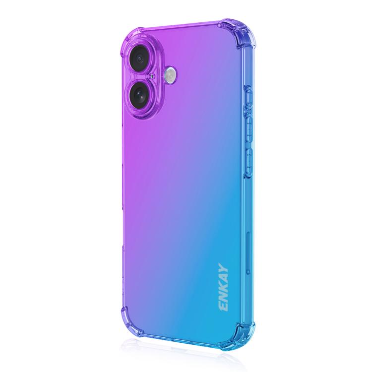 ENKAY Hat-Prince Gradient Airbag TPU Phone Case, For iPhone 18 Pro / 17 Pro, For iPhone 18 Pro Max / 17 Pro Max, For iPhone 17e / 16e, For iPhone 17, For iPhone Air, For iPhone 16 Pro Max, For iPhone 16 Pro, For iPhone 16 Plus, For iPhone 16