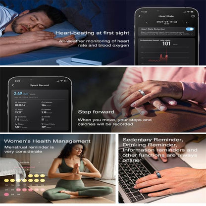 R10 SIZE 13 Smart Ring, Support Heart Rate / Blood Oxygen / Sleep / Multiple Sports Modes