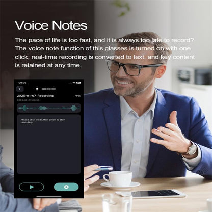 W100 Smart Glasses, Support AI Conversation / AI Intelligent Translation / Bluetooth Call