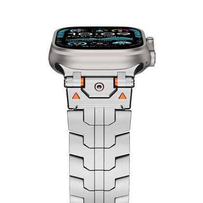 Stainless Steel Iron Man Butterfly Buckle Metal Watch Band, For Apple Watch 46mm / 49mm / 45mm / 44mm, For Apple Watch 42mm / 41mm / 40mm / 38mm