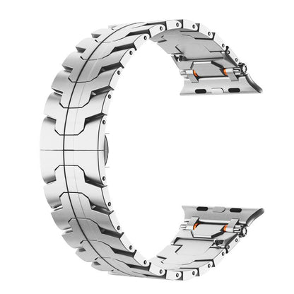 Stainless Steel Iron Man Butterfly Buckle Metal Watch Band, For Apple Watch 46mm / 49mm / 45mm / 44mm, For Apple Watch 42mm / 41mm / 40mm / 38mm