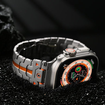 Stainless Steel Iron Man Butterfly Buckle Metal Watch Band, For Apple Watch 46mm / 49mm / 45mm / 44mm, For Apple Watch 42mm / 41mm / 40mm / 38mm