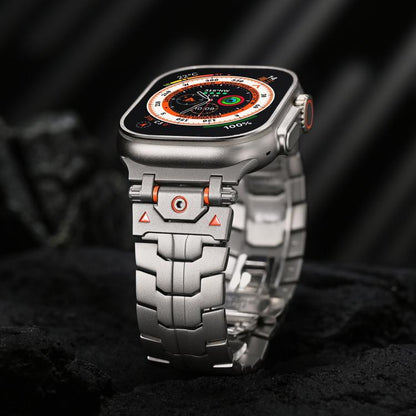 Stainless Steel Iron Man Butterfly Buckle Metal Watch Band, For Apple Watch 46mm / 49mm / 45mm / 44mm, For Apple Watch 42mm / 41mm / 40mm / 38mm