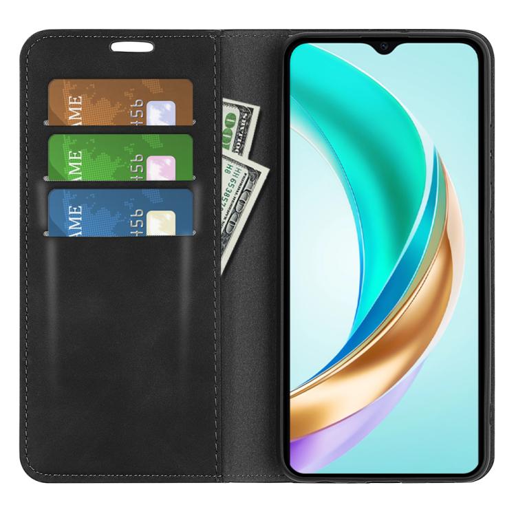 Retro-skin Magnetic Suction Leather Phone Case, For Honor X6b