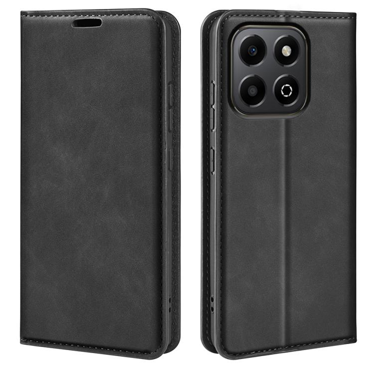 Retro-skin Magnetic Suction Leather Phone Case, For Honor X6b