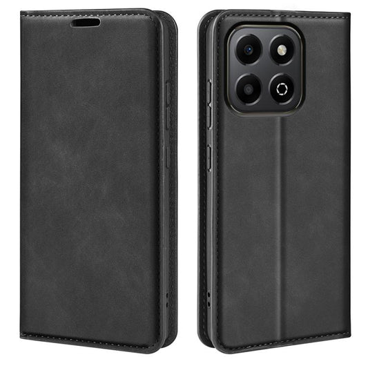 Retro-skin Magnetic Suction Leather Phone Case, For Honor X6b