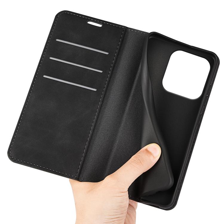 Retro-skin Magnetic Suction Leather Phone Case, For Honor X6b