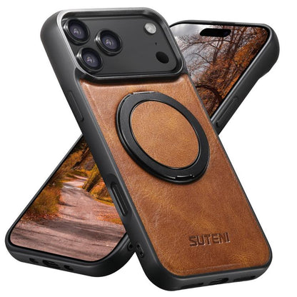 Suteni G3 Oil Wax 360 Rotation Holder MagSafe Back Phone Case, For iPhone 18, For iPhone 18 Pro, For iPhone 18 Pro Max, For iPhone 17 Pro Max, For iPhone 17 Pro, For iPhone 17, For iPhone Air, For iPhone 16 Pro Max, For iPhone 16 Pro, For iPhone 16 Plu...