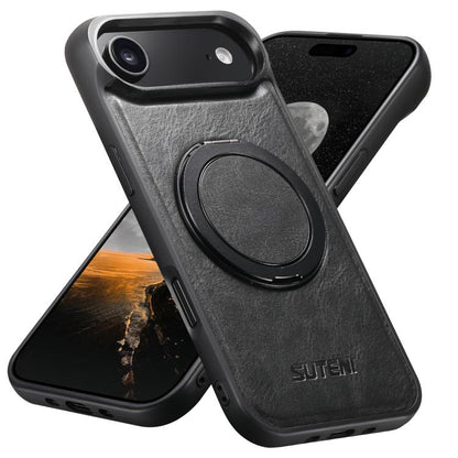 Suteni G3 Oil Wax 360 Rotation Holder MagSafe Back Phone Case, For iPhone 18, For iPhone 18 Pro, For iPhone 18 Pro Max, For iPhone 17 Pro Max, For iPhone 17 Pro, For iPhone 17, For iPhone Air, For iPhone 16 Pro Max, For iPhone 16 Pro, For iPhone 16 Plu...