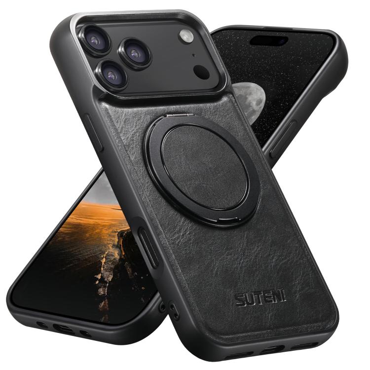 Suteni G3 Oil Wax 360 Rotation Holder MagSafe Back Phone Case, For iPhone 18, For iPhone 18 Pro, For iPhone 18 Pro Max, For iPhone 17 Pro Max, For iPhone 17 Pro, For iPhone 17, For iPhone Air, For iPhone 16 Pro Max, For iPhone 16 Pro, For iPhone 16 Plu...