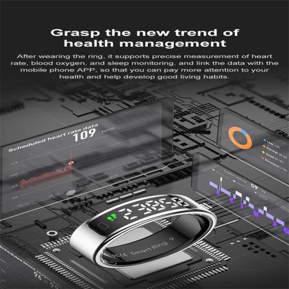 R11 SIZE 8 Smart Ring, Support Heart Rate / Blood Oxygen / Sleep / Multiple Sports Modes