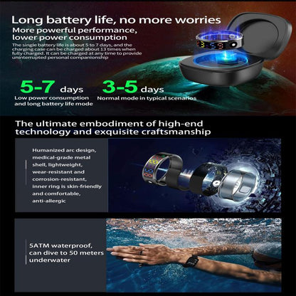 R12 SIZE 12 Smart Ring, Support Heart Rate / Blood Oxygen / Sleep / Multiple Sports Modes