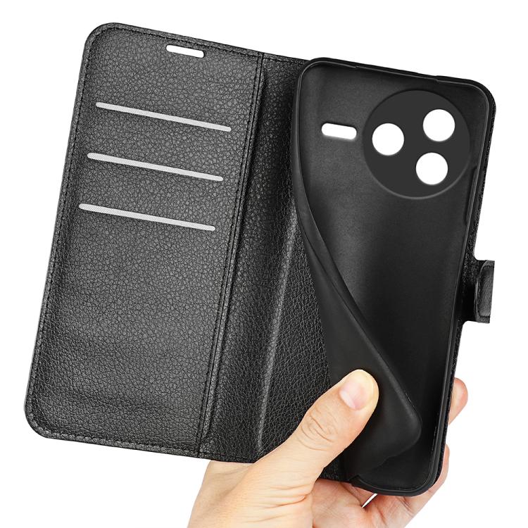 Litchi Texture Horizontal Flip Leather Phone Case with Holder, For Xiaomi Poco F7 Pro / Redmi K80