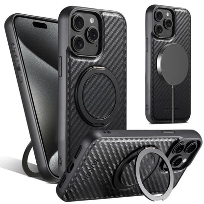 Suteni G3 Carbon Fiber Leather 360 Rotation Holder MagSafe Phone Case, For iPhone 18, For iPhone 18 Pro, For iPhone 18 Pro Max, For iPhone 17 Pro Max, For iPhone 17 Pro, For iPhone 17, For iPhone 17 Air, For iPhone 16 Pro Max, For iPhone 16 Pro        ...