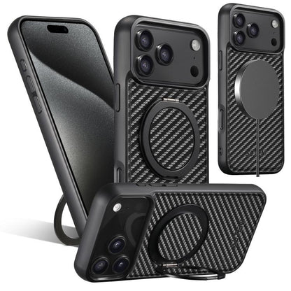 Suteni G3 Carbon Fiber Leather 360 Rotation Holder MagSafe Phone Case, For iPhone 18, For iPhone 18 Pro, For iPhone 18 Pro Max, For iPhone 17 Pro Max, For iPhone 17 Pro, For iPhone 17, For iPhone 17 Air, For iPhone 16 Pro Max, For iPhone 16 Pro        ...