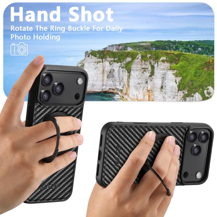 Suteni G3 Carbon Fiber Leather 360 Rotation Holder MagSafe Phone Case, For iPhone 18, For iPhone 18 Pro, For iPhone 18 Pro Max, For iPhone 17 Pro Max, For iPhone 17 Pro, For iPhone 17, For iPhone 17 Air, For iPhone 16 Pro Max, For iPhone 16 Pro        ...