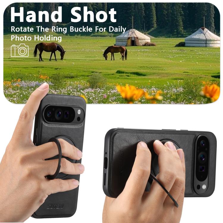 Suteni G3 Oil Wax 360 Rotation Holder MagSafe Back Phone Case, For Google Pixel 11 Pro XL, For Google Pixel 11, For Google Pixel 11 Pro, For Google Pixel 10 Pro XL, For Google Pixel 10 Pro, For Google Pixel 10, For Google Pixel 9 Pro XL                ...