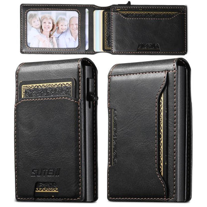 Suteni Oil Waxy Keys Automatically Pop Up Card Wallet Case