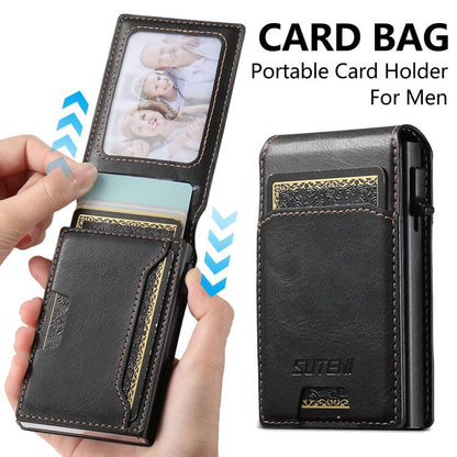Suteni Oil Waxy Keys Automatically Pop Up Card Wallet Case