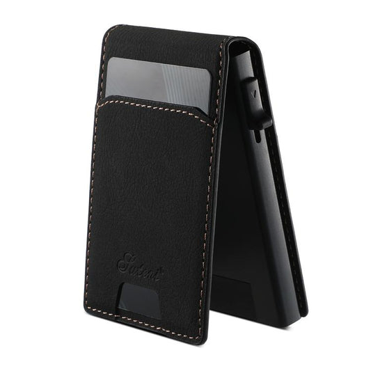 Suteni Litchi Texture Magnetic Key Press Automatically Pop Up Card Box