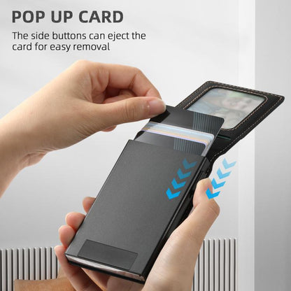 Suteni Litchi Texture Magnetic Key Press Automatically Pop Up Card Box