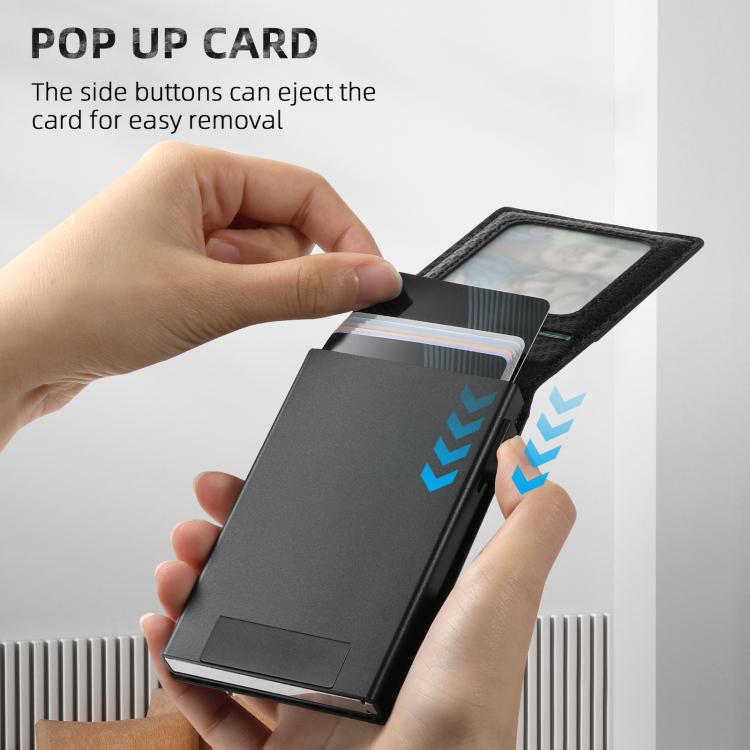 Suteni Carbon Fiber Magnetic Key Press Automatically Pop Up Card Box