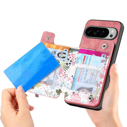 Retro Painted Zipper Wallet Back Phone Case, For Google Pixel 10 Pro XL, For Google Pixel 9a, For Google Pixel 9 Pro XL, For Google Pixel 10 / 10 Pro, For Google Pixel 9 / 9 Pro