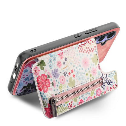 Retro Painted Zipper Wallet Back Phone Case, For Google Pixel 10 Pro XL, For Google Pixel 9a, For Google Pixel 9 Pro XL, For Google Pixel 10 / 10 Pro, For Google Pixel 9 / 9 Pro