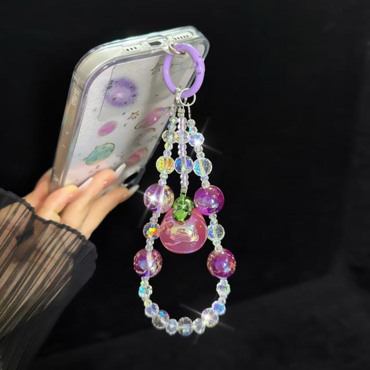 Large Peach Foil Bead Phone Chain