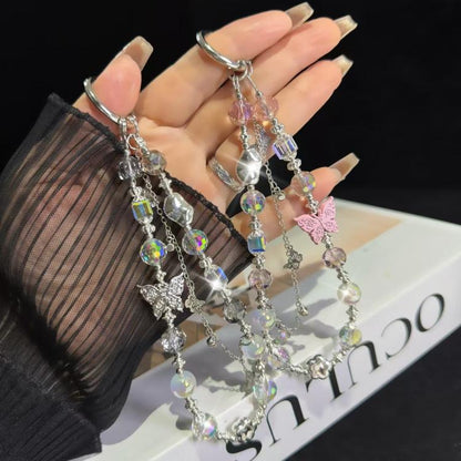 Butterfly Beaded Mobile Phone Chain