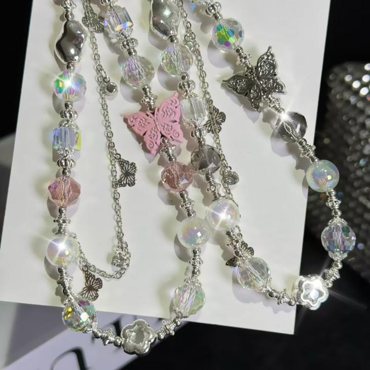 Butterfly Beaded Mobile Phone Chain