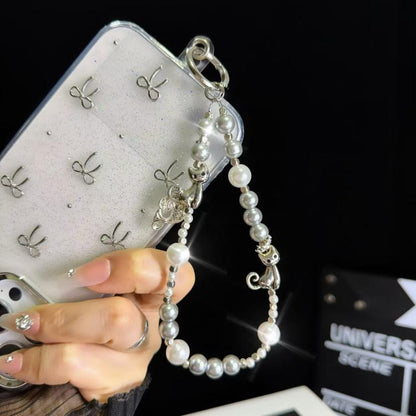 Cat Sun Star Pearl Mobile Phone Chain, Sun and stars, kitty