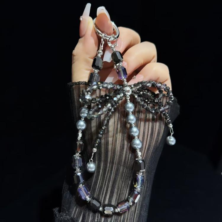 Diamond Crystal Bow Crystal Pearl Phone Chain