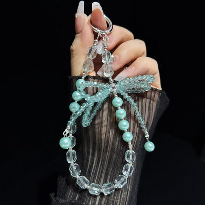 Diamond Crystal Bow Crystal Pearl Phone Chain