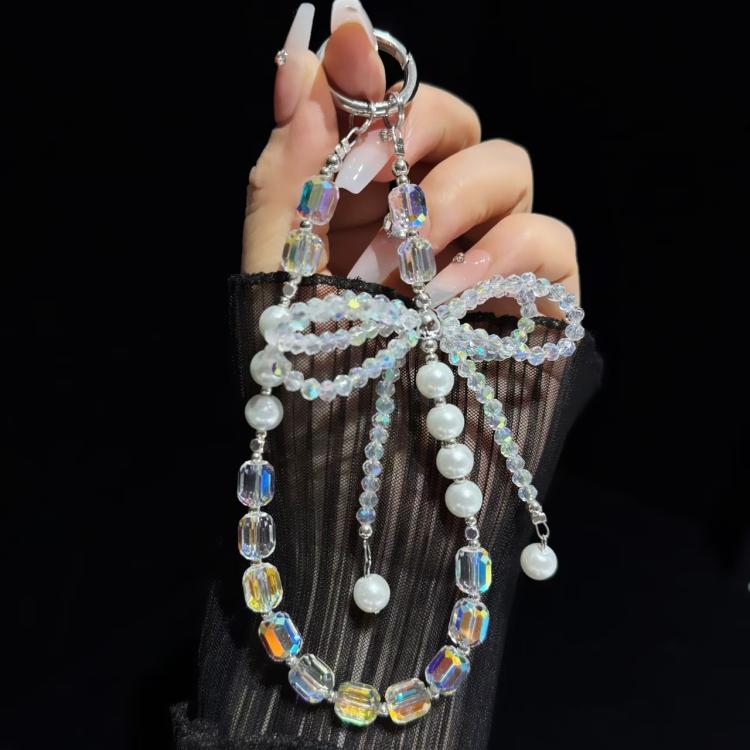 Diamond Crystal Bow Crystal Pearl Phone Chain