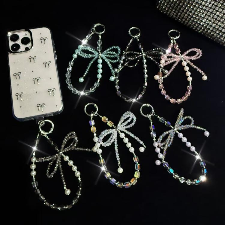 Diamond Crystal Bow Crystal Pearl Phone Chain
