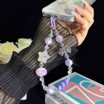Cartoon Crystal Star Bow Phone Chain