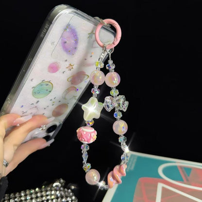 Cartoon Crystal Star Bow Phone Chain