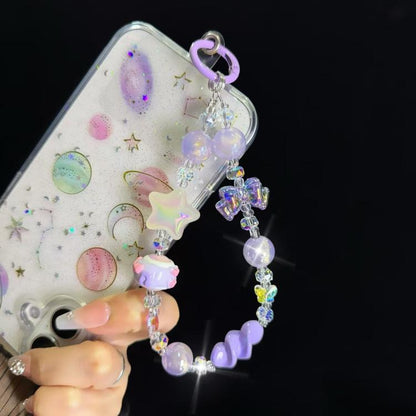 Cartoon Crystal Star Bow Phone Chain