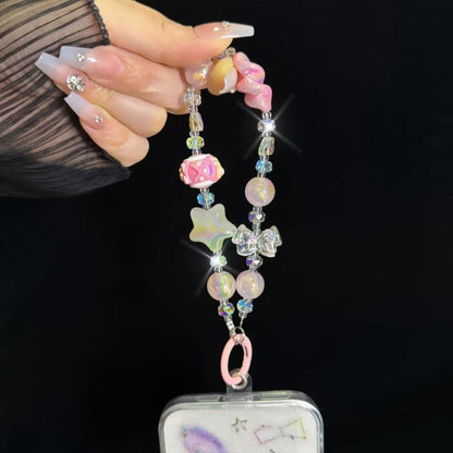 Cartoon Crystal Star Bow Phone Chain