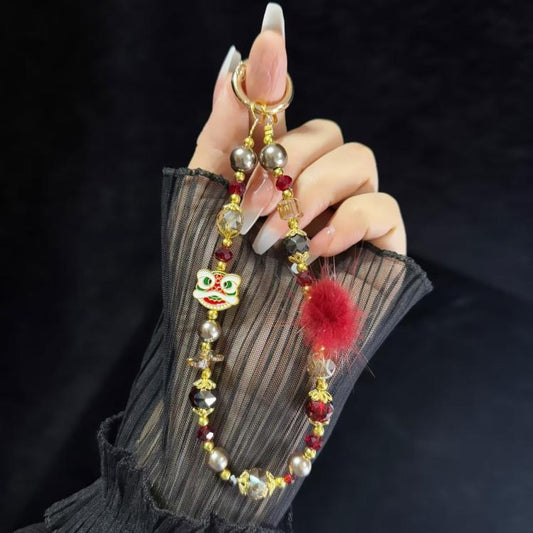 Lion Awakening Hairball Mobile Phone Chain