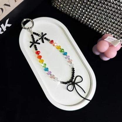 Love Bow Crystal Beads Mobile Phone Chain
