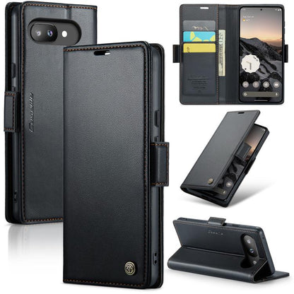 CaseMe 023 Butterfly Buckle Litchi Texture RFID Anti-theft Leather Phone Case, For Google Pixel 11 Pro XL, For Google Pixel 11 / 11 Pro, For Google Pixel 10a, For Google Pixel 9a