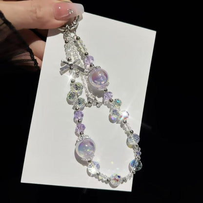 Heidi Bead Bow Waterdrop Crystal Phone Chain