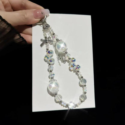 Heidi Bead Bow Waterdrop Crystal Phone Chain