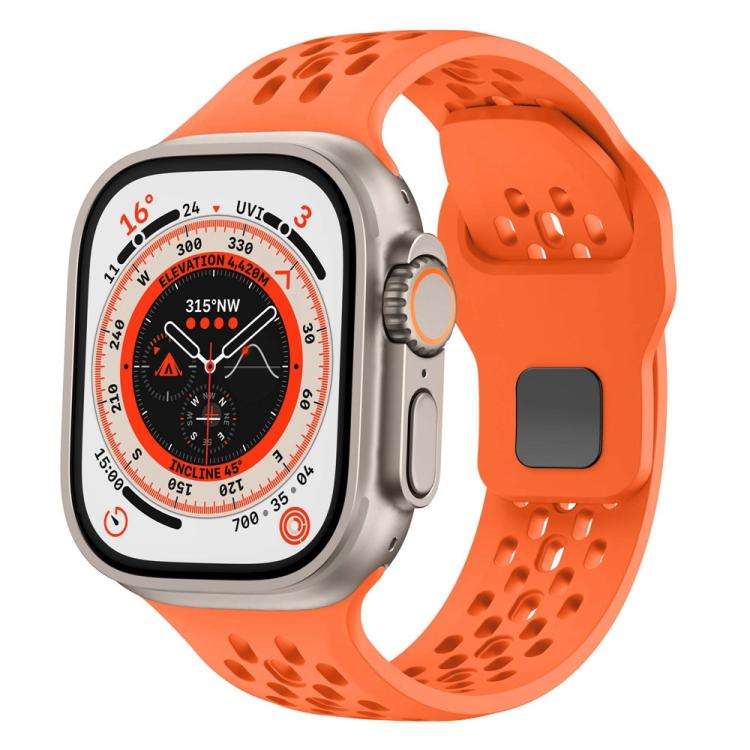 Mesh Reverse Buckle Silicone Watch Band, For Apple Watch 46mm / 49mm / 45mm / 44mm, For Apple Watch 42mm / 41mm / 40mm / 38mm