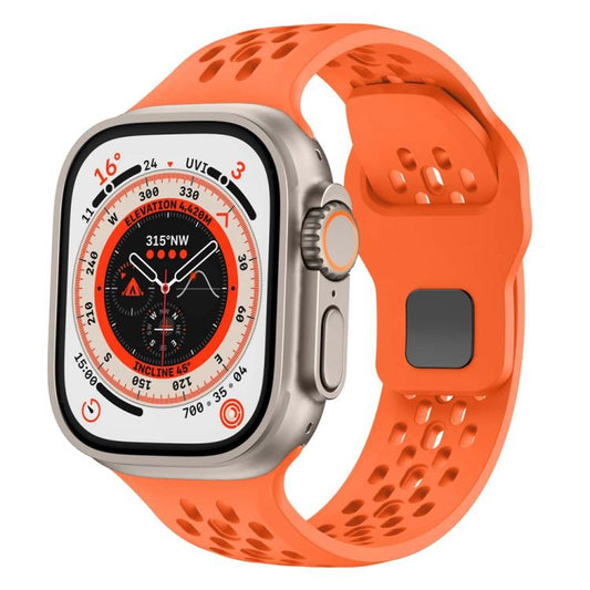 Mesh Reverse Buckle Silicone Watch Band, For Apple Watch 46mm / 49mm / 45mm / 44mm, For Apple Watch 42mm / 41mm / 40mm / 38mm